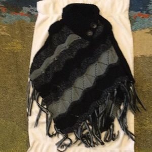 Soft knit sweater poncho